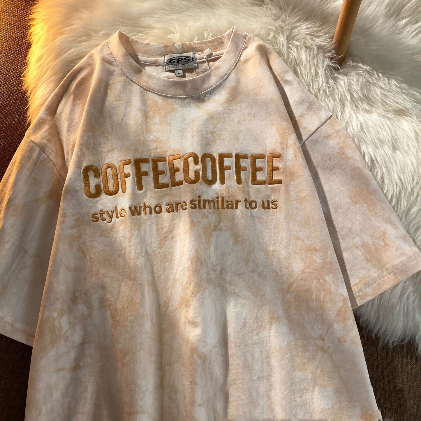 T-shirt tie-dye brodé (manches courtes)