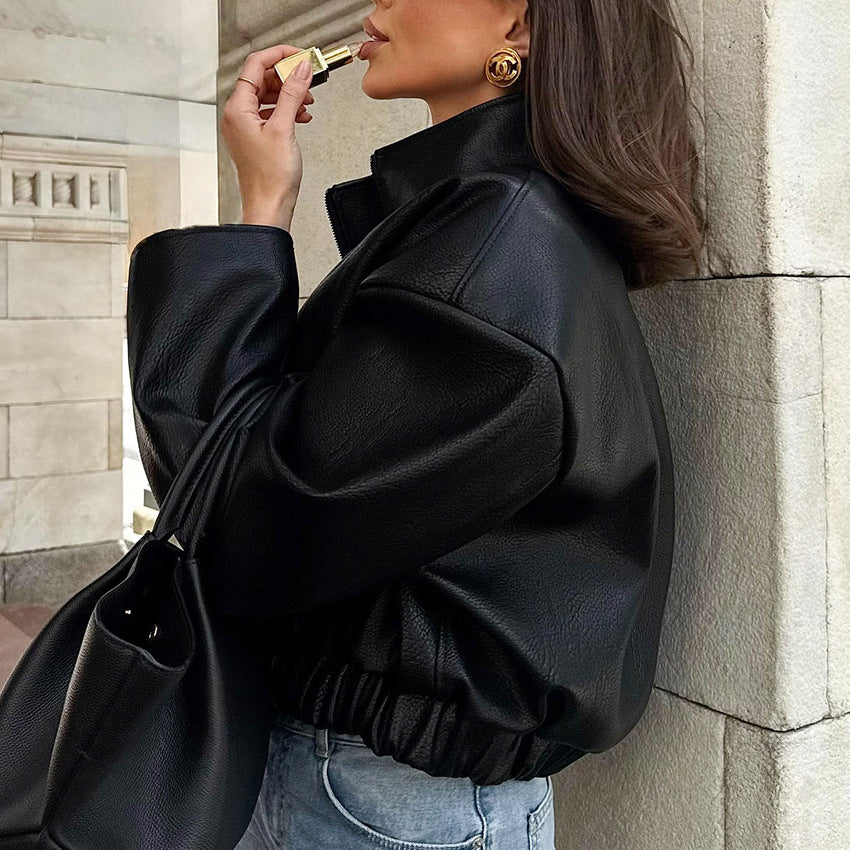 Veste en Cuir PU Coupe Relax & Look Urbain