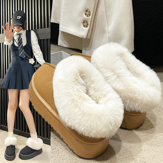 Bottes d'Hiver Doublées à Semelle Épaisse