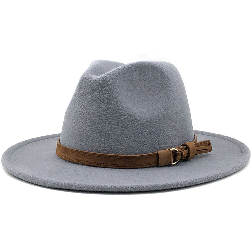 Chapeau Fedora à Large Bord avec Ceinture