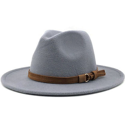 Chapeau Fedora à Large Bord avec Ceinture