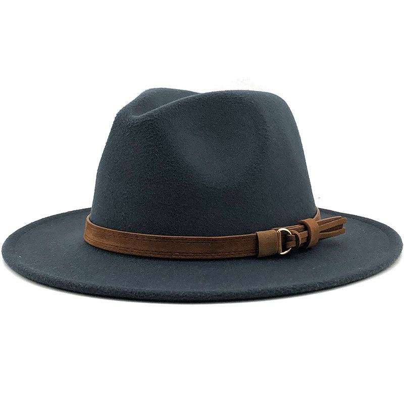 Chapeau Fedora à Large Bord avec Ceinture
