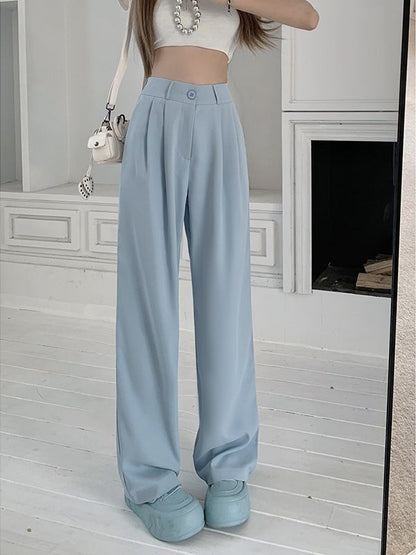 Pantalon droit amincissant à taille haute