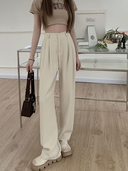 Pantalon droit amincissant à taille haute