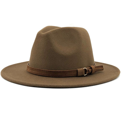 Chapeau Fedora à Large Bord avec Ceinture