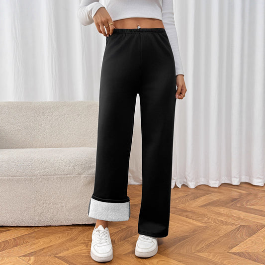 Pantalon Chaud Hiver à Jambes Larges pour Femme