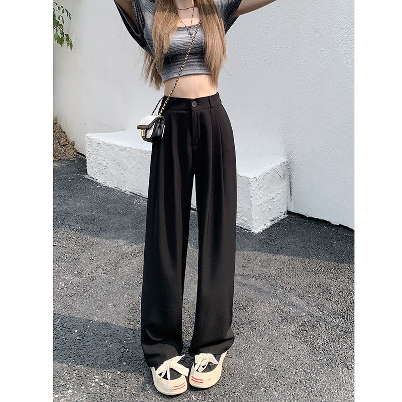 Pantalon droit amincissant à taille haute