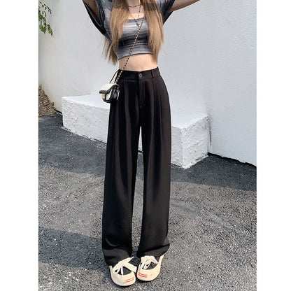 Pantalon droit amincissant à taille haute