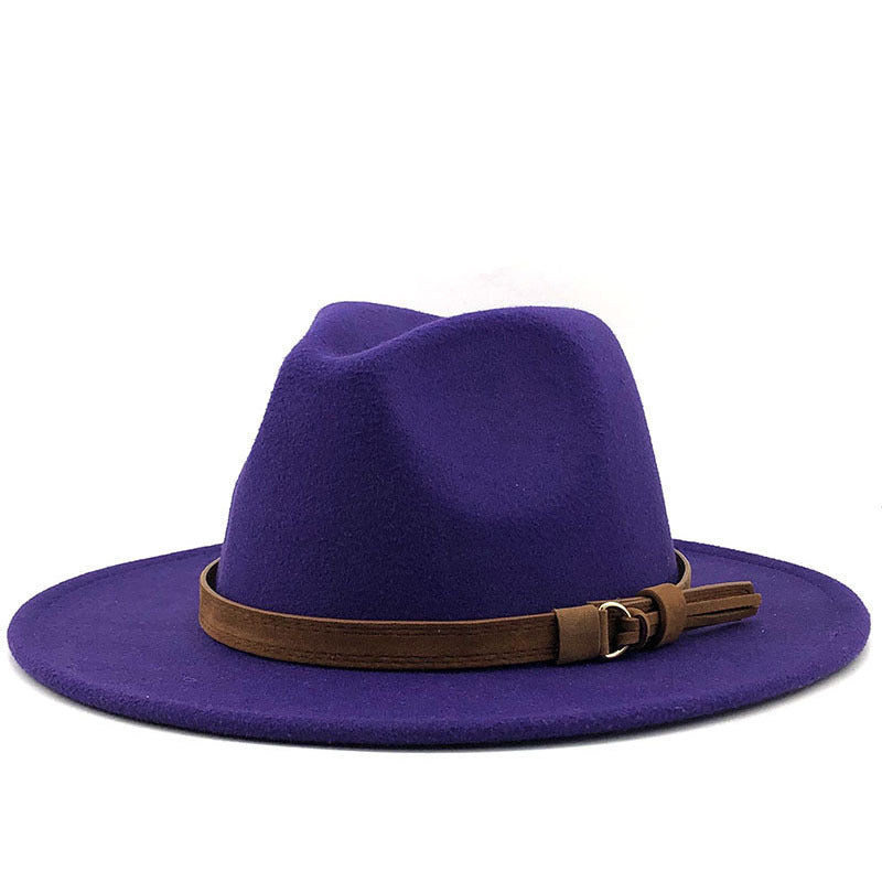 Chapeau Fedora à Large Bord avec Ceinture