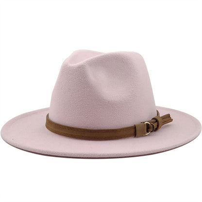 Chapeau Fedora à Large Bord avec Ceinture