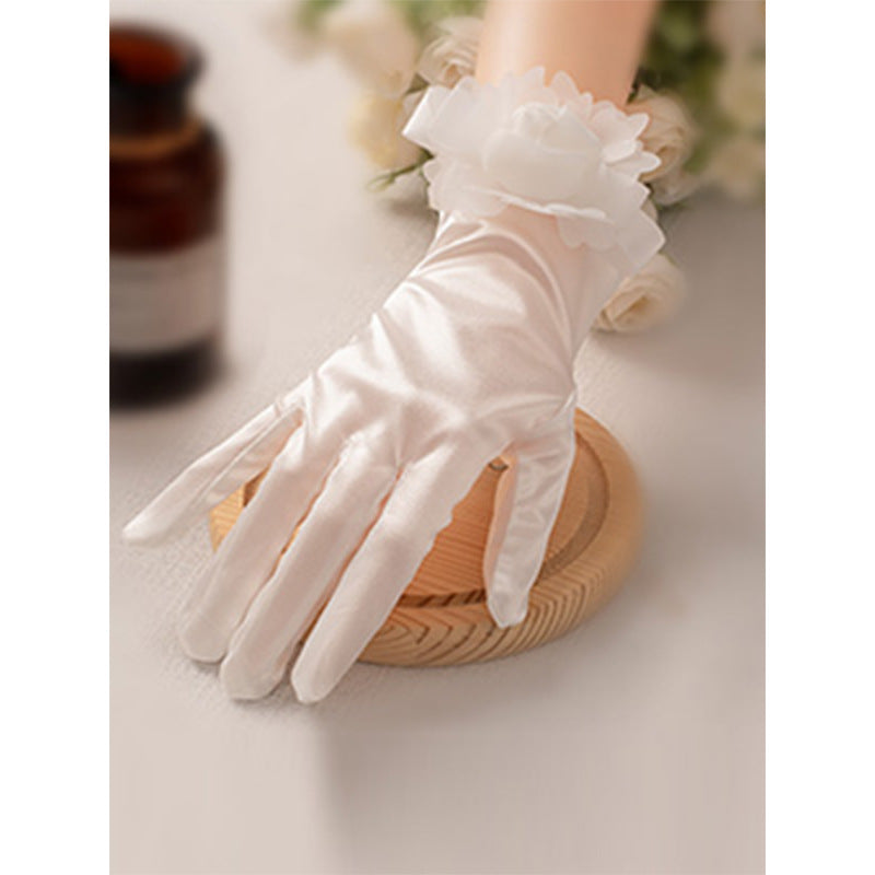 Gants de Mariage Courts Ornés de Perles
