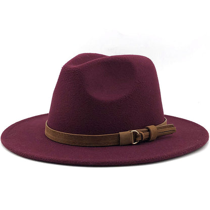 Chapeau Fedora à Large Bord avec Ceinture