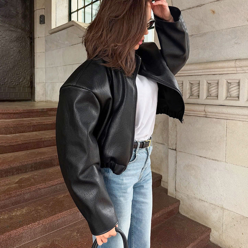 Veste en Cuir PU Coupe Relax & Look Urbain