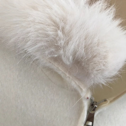 Cardigan Hiver Luxe à Col en Fourrure Somptueuse