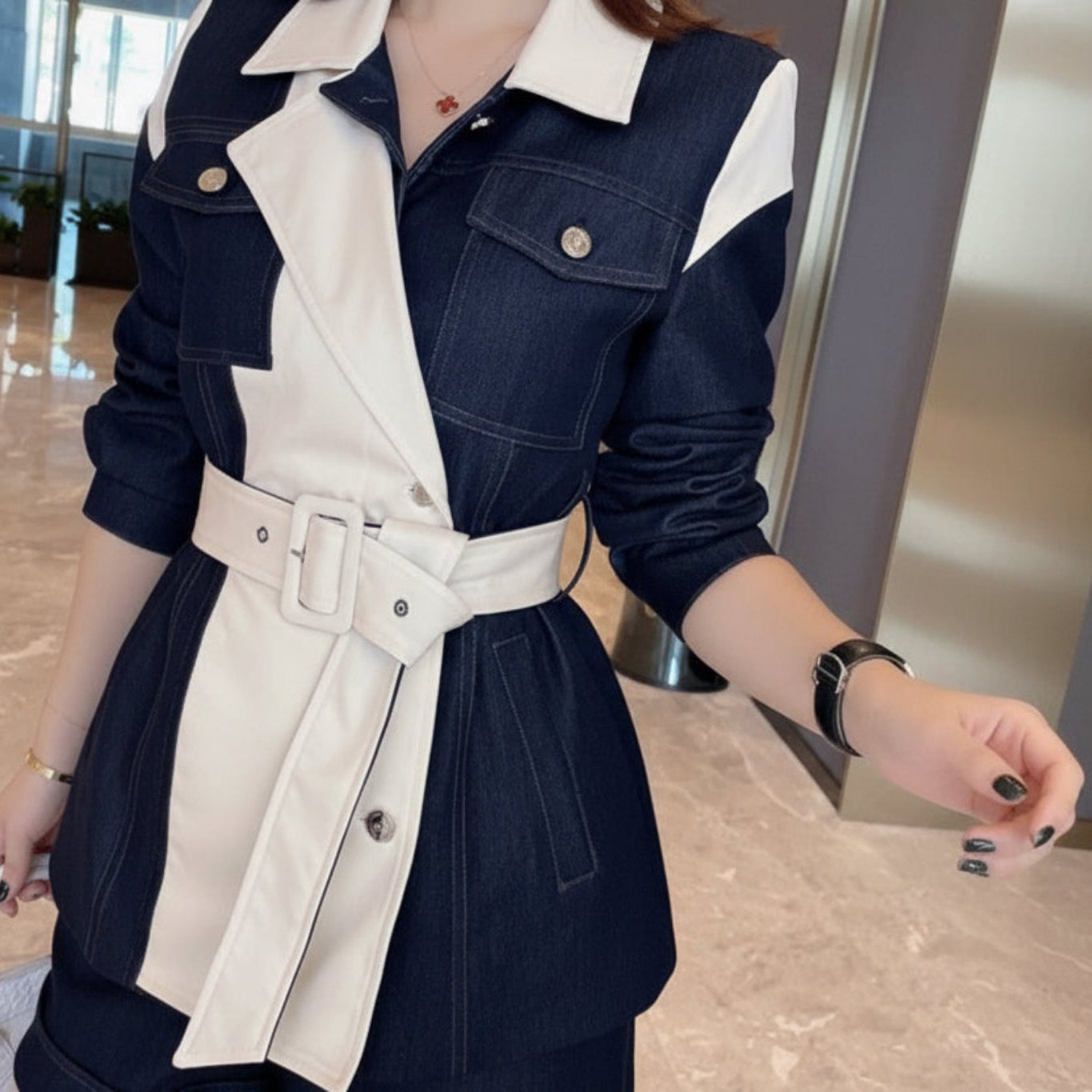 Ensemble Short Color-Block Tendance