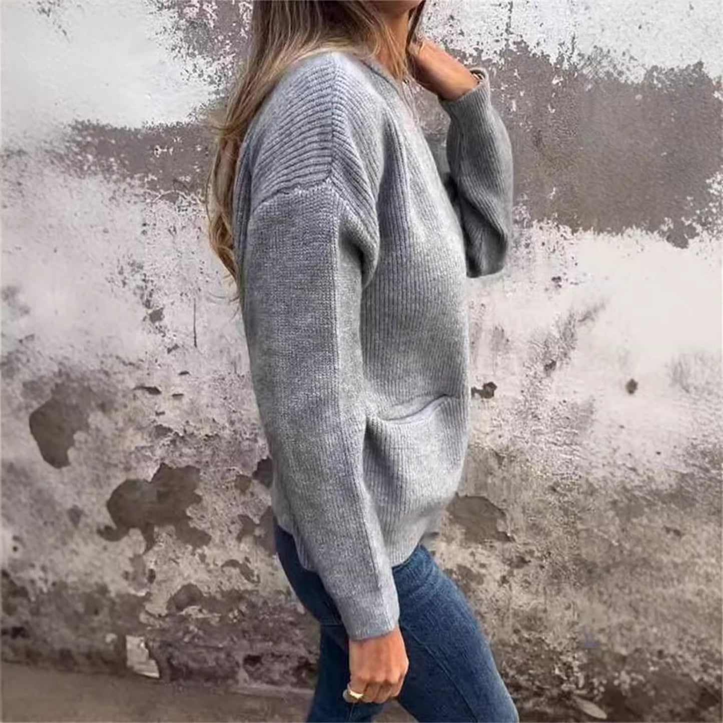 Veste Cardigan Femme Casual avec Poches Latérales
