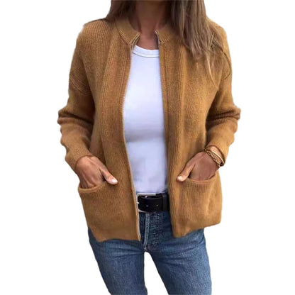 Veste Cardigan Femme Casual avec Poches Latérales