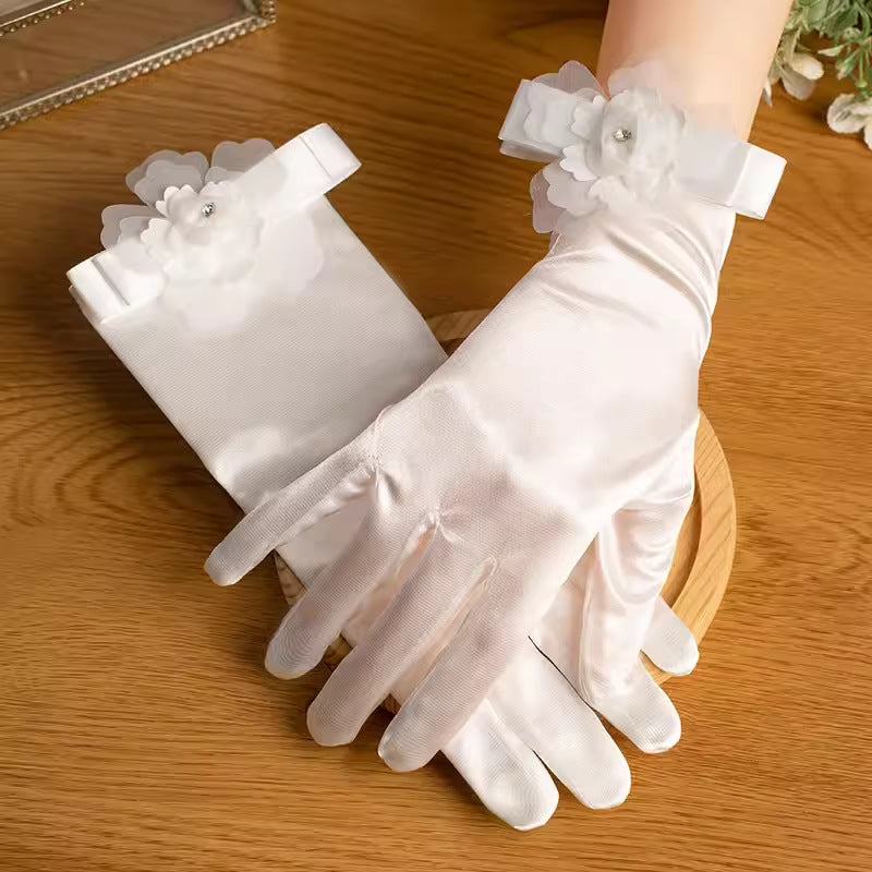 Gants de Mariage Courts Ornés de Perles
