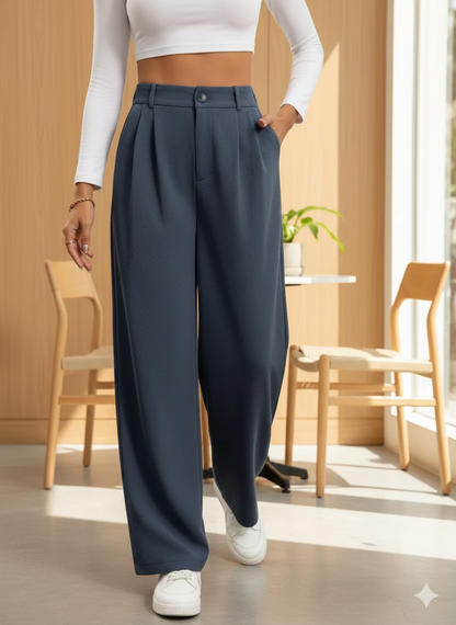 Pantalon de tailleur taille haute pour femme