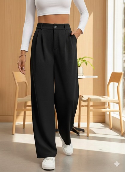 Pantalon de tailleur taille haute pour femme