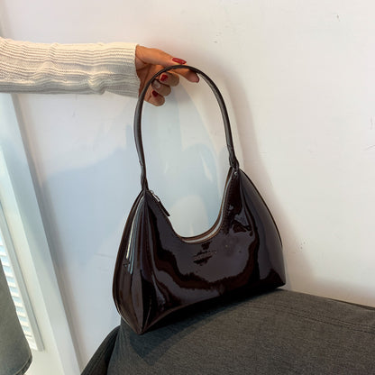 Sac à Épaule Tendance en cuir Verni Effet Coissant