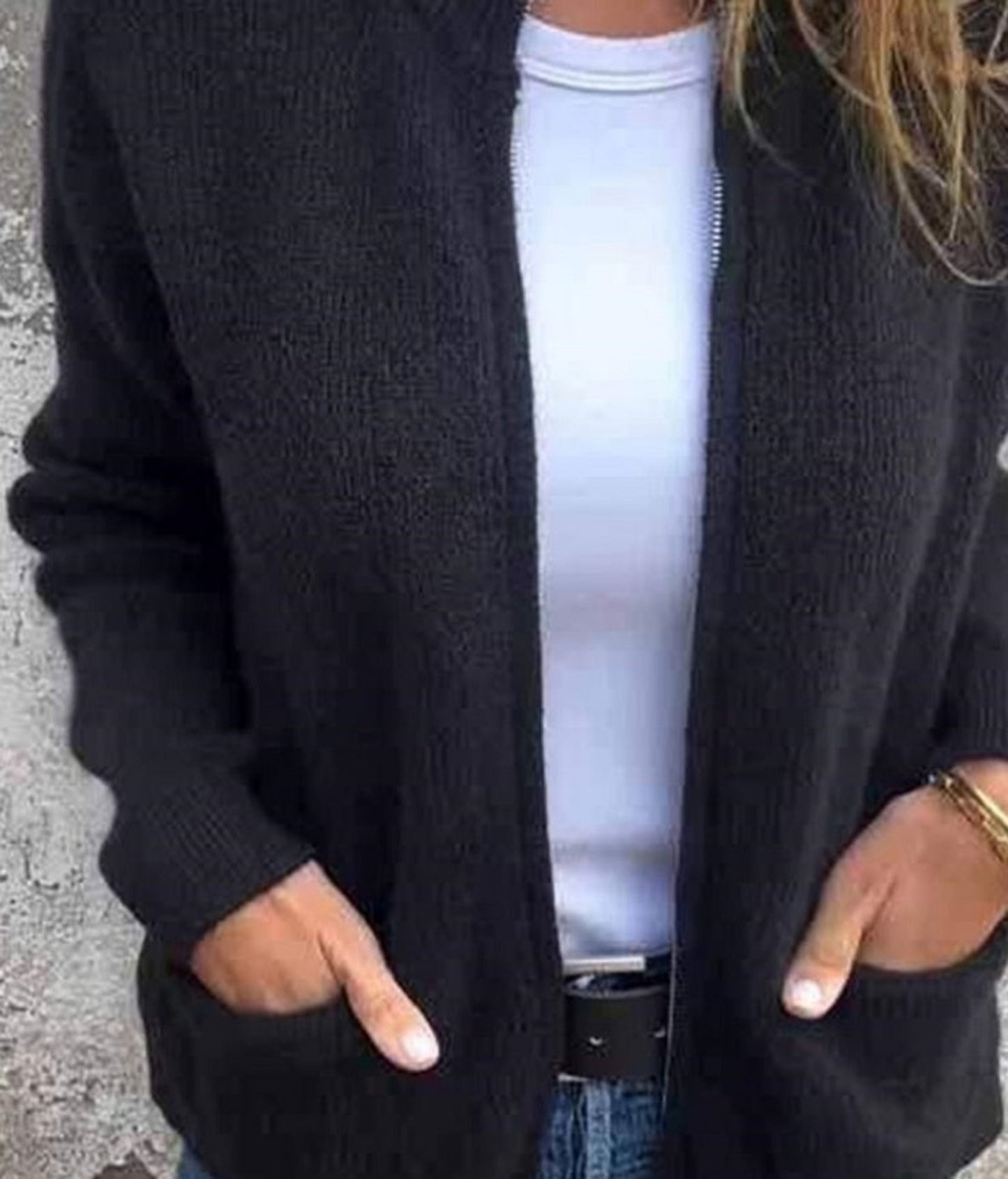 Veste Cardigan Femme Casual avec Poches Latérales