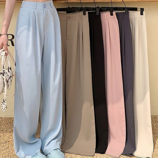 Pantalon droit amincissant à taille haute