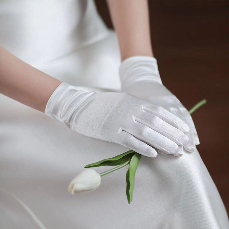 Gants de Mariage Courts Ornés de Perles