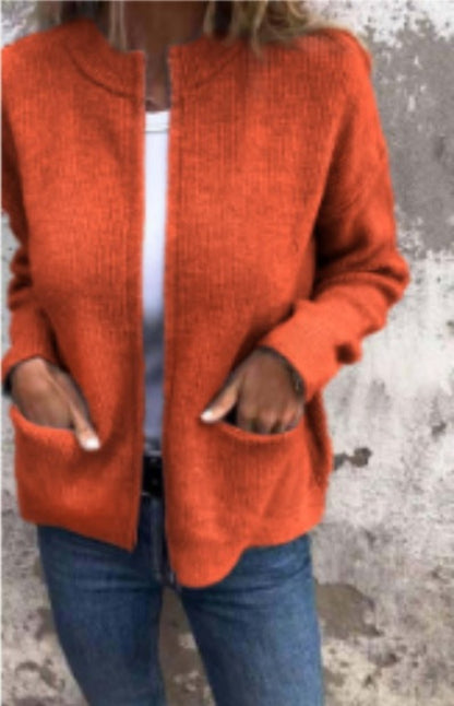 Veste Cardigan Femme Casual avec Poches Latérales