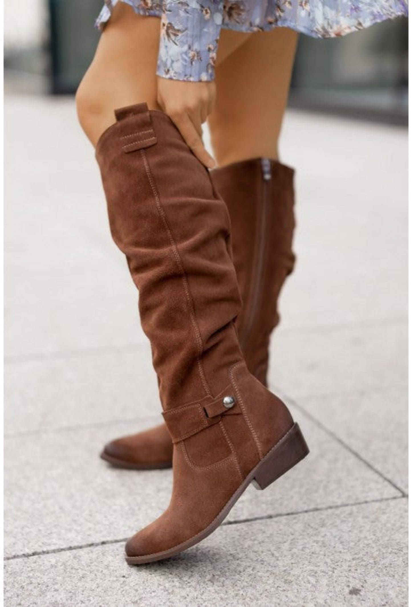 Bottes Plissées en Daim – Élégance Automne-Hiver