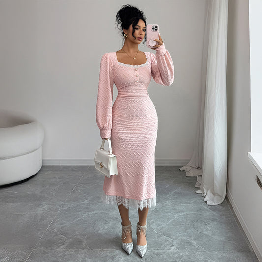 Robe de Soirée Chic à Détails Perlés