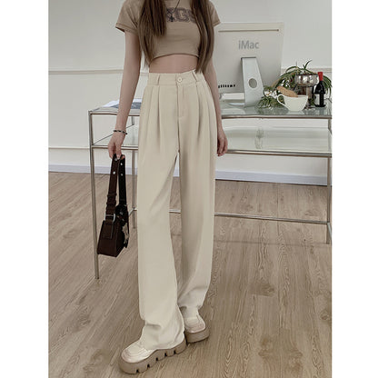 Pantalon droit amincissant à taille haute