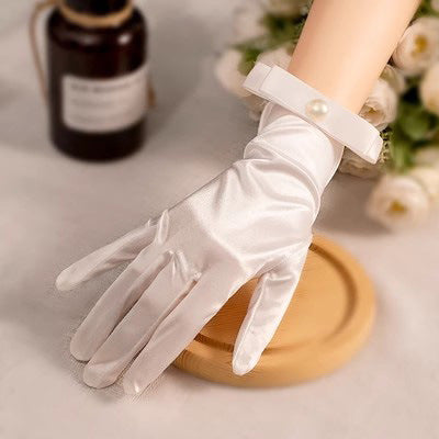 Gants de Mariage Courts Ornés de Perles