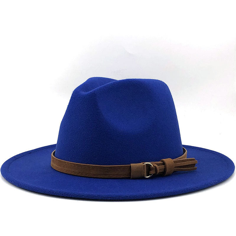 Chapeau Fedora à Large Bord avec Ceinture