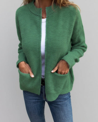 Veste Cardigan Femme Casual avec Poches Latérales