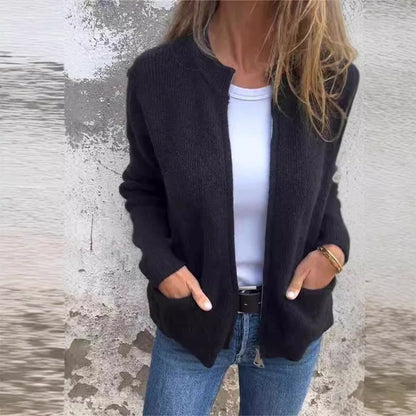 Veste Cardigan Femme Casual avec Poches Latérales