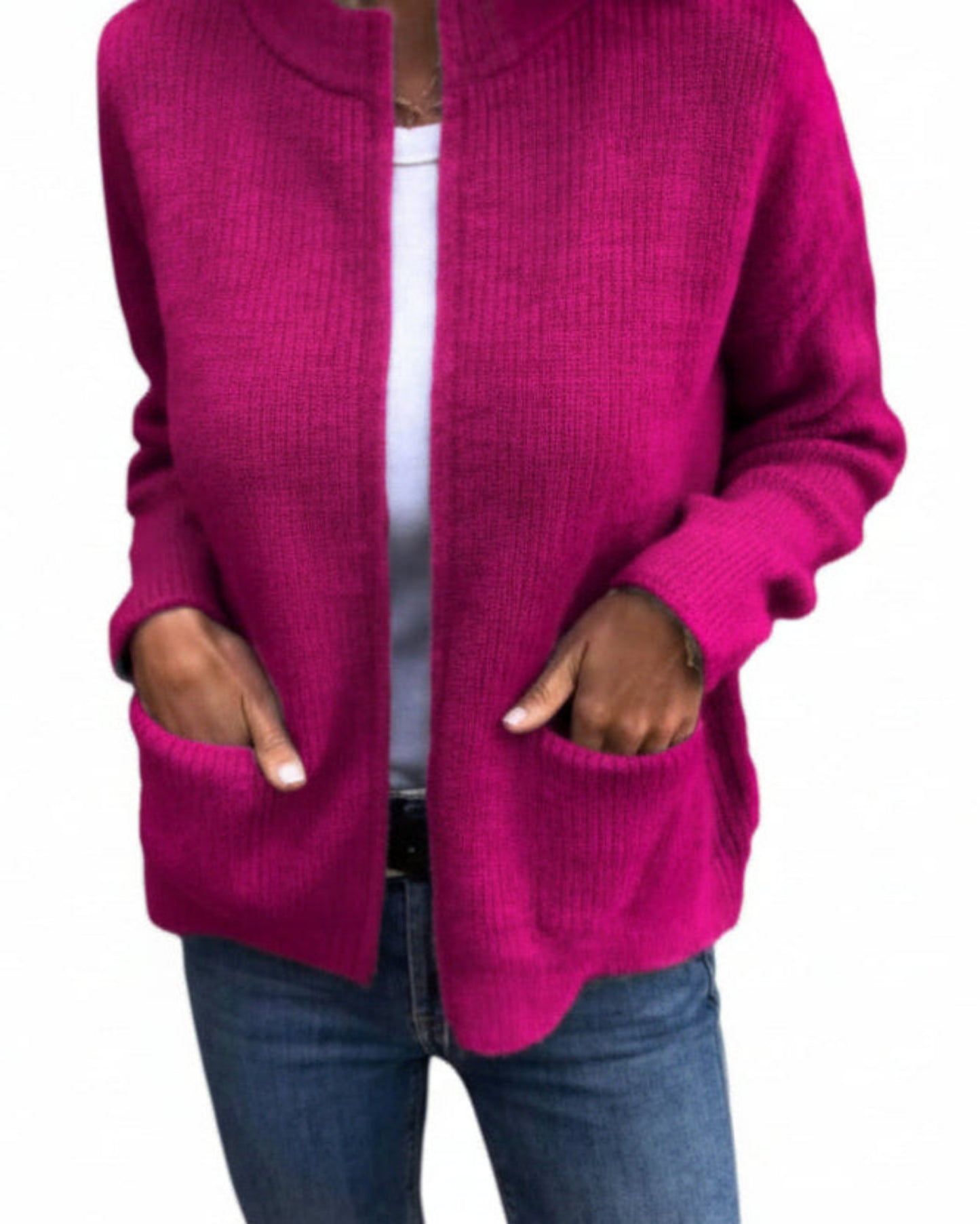 Veste Cardigan Femme Casual avec Poches Latérales