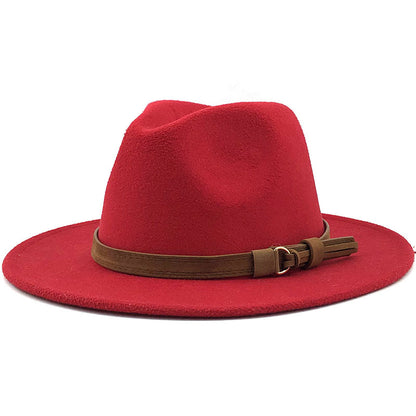 Chapeau Fedora à Large Bord avec Ceinture