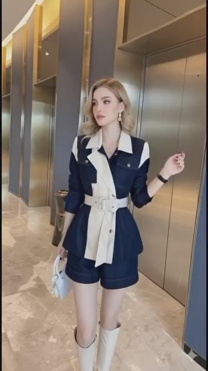 Ensemble Short Color-Block Tendance