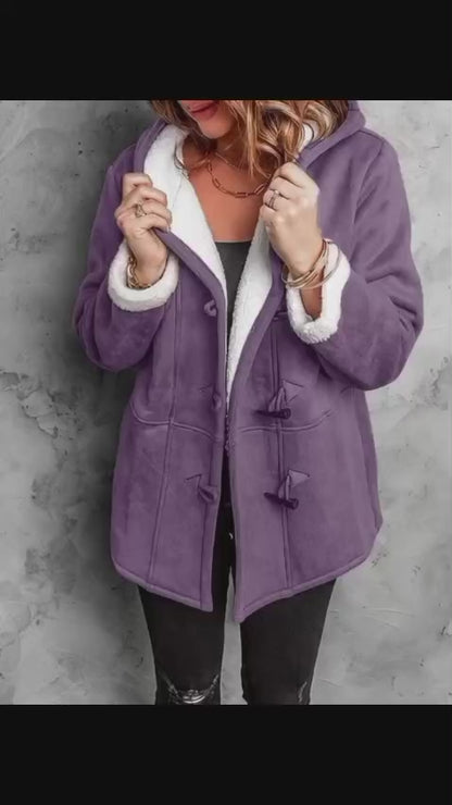 Parka Élégante Mi-longue avec Col en Fourrure