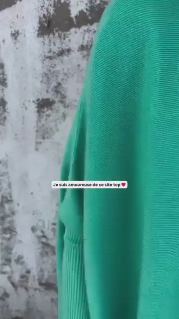 CAYLA - HAUT EN MAILLE À COL EN V